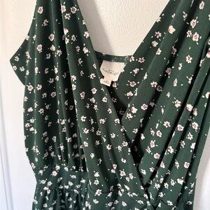 Kaileigh Floral Jumpsuit in Forest Green